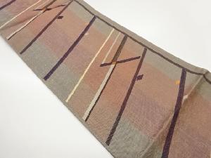 金通し斜線・菱模様織出し袋帯